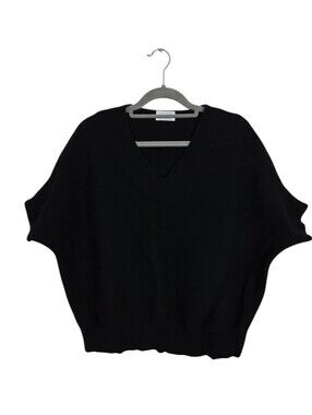 The Reset R Label 100% Wool Dolman Sleeve Sweater Top Black Size L / XL Boho